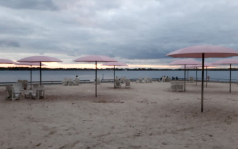 Pink Beach Umbrellas
